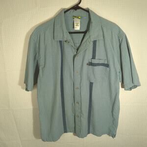 The North Face L A5 Series Short Sleeve Shirt Cotton Outdoor Hiking Casual Blue